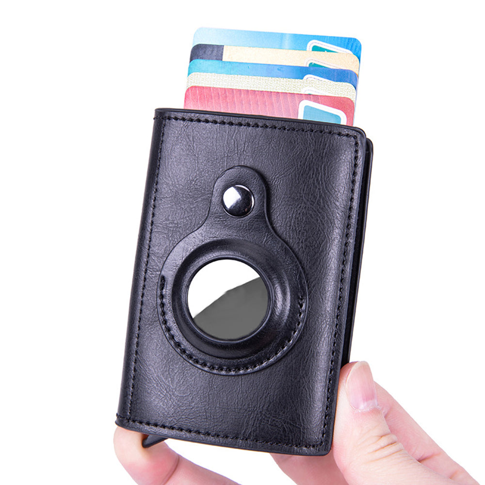 Men's Credit Card Holder with AirTag Slot Pop-up Wallet RFID Wallet