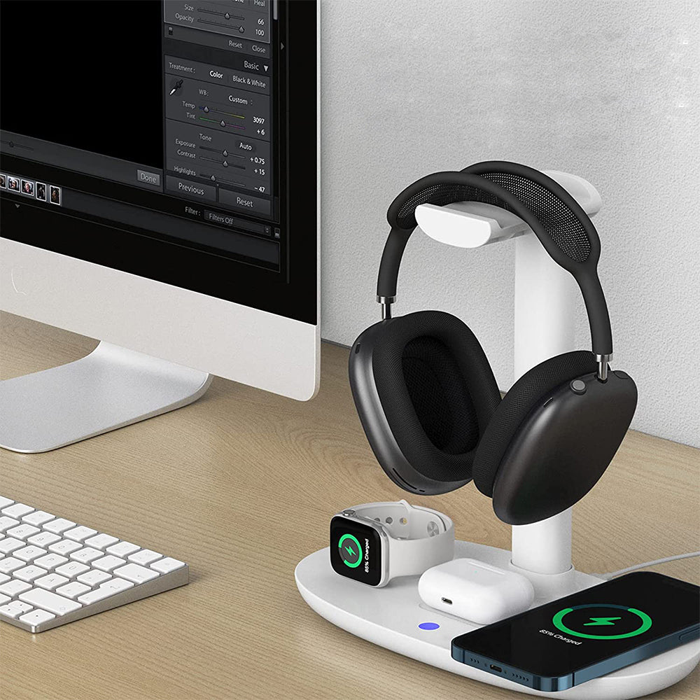 4-in-1 USB Plug Qi Wireless Charging Station for Apple Samsung
