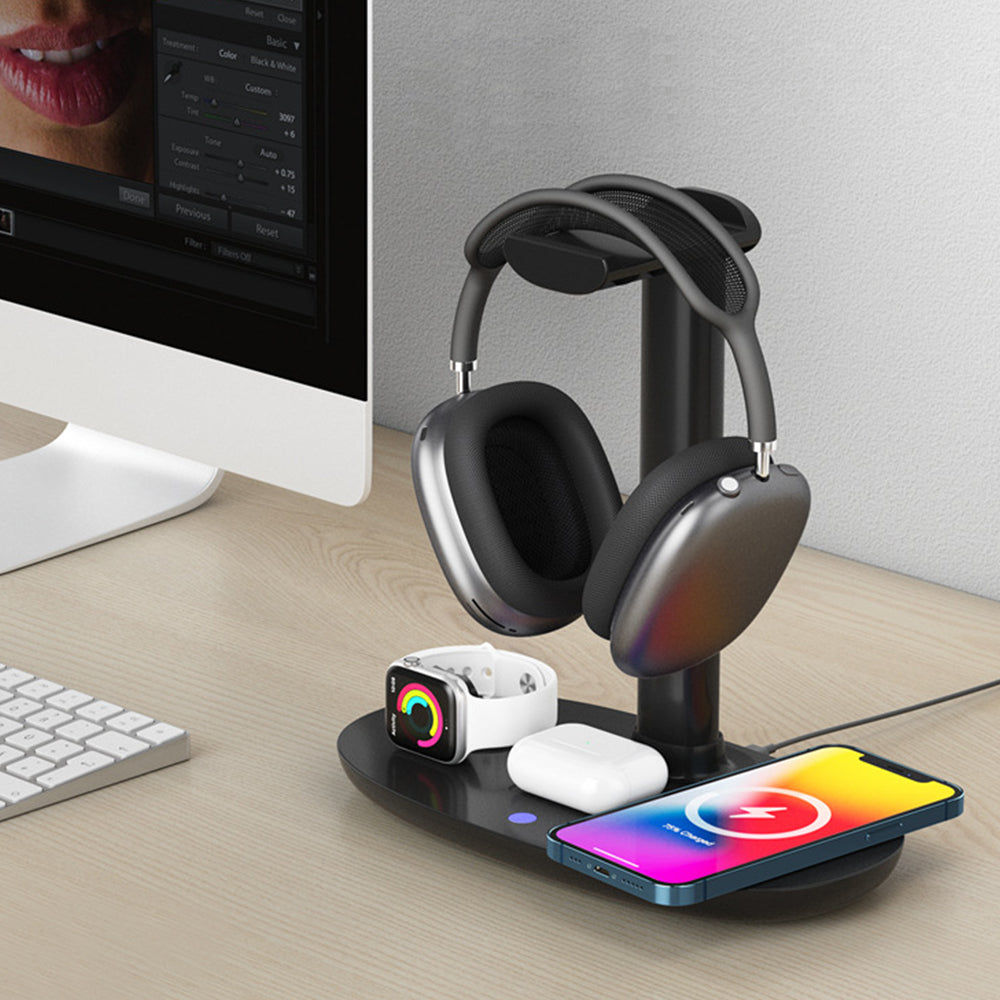 4-in-1 USB Plug Qi Wireless Charging Station for Apple Samsung