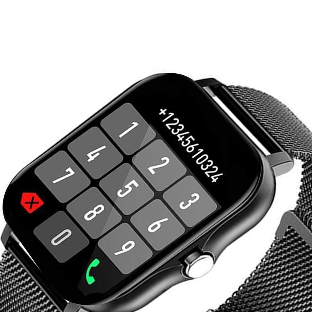 Heart Rate Monitoring Sports Bluetooth Smart Watch with 1 Steel Strap and 1 Silicone Strap