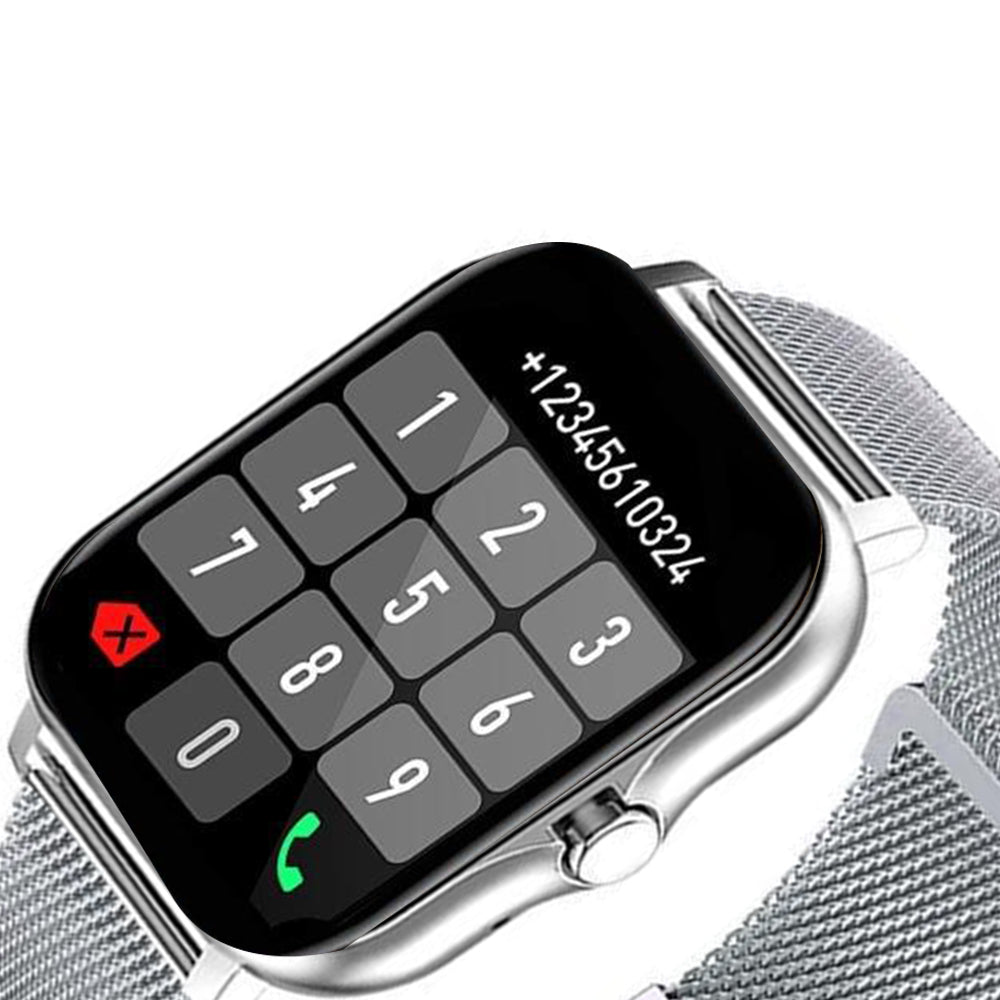 Heart Rate Monitoring Sports Bluetooth Smart Watch with 1 Steel Strap and 1 Silicone Strap