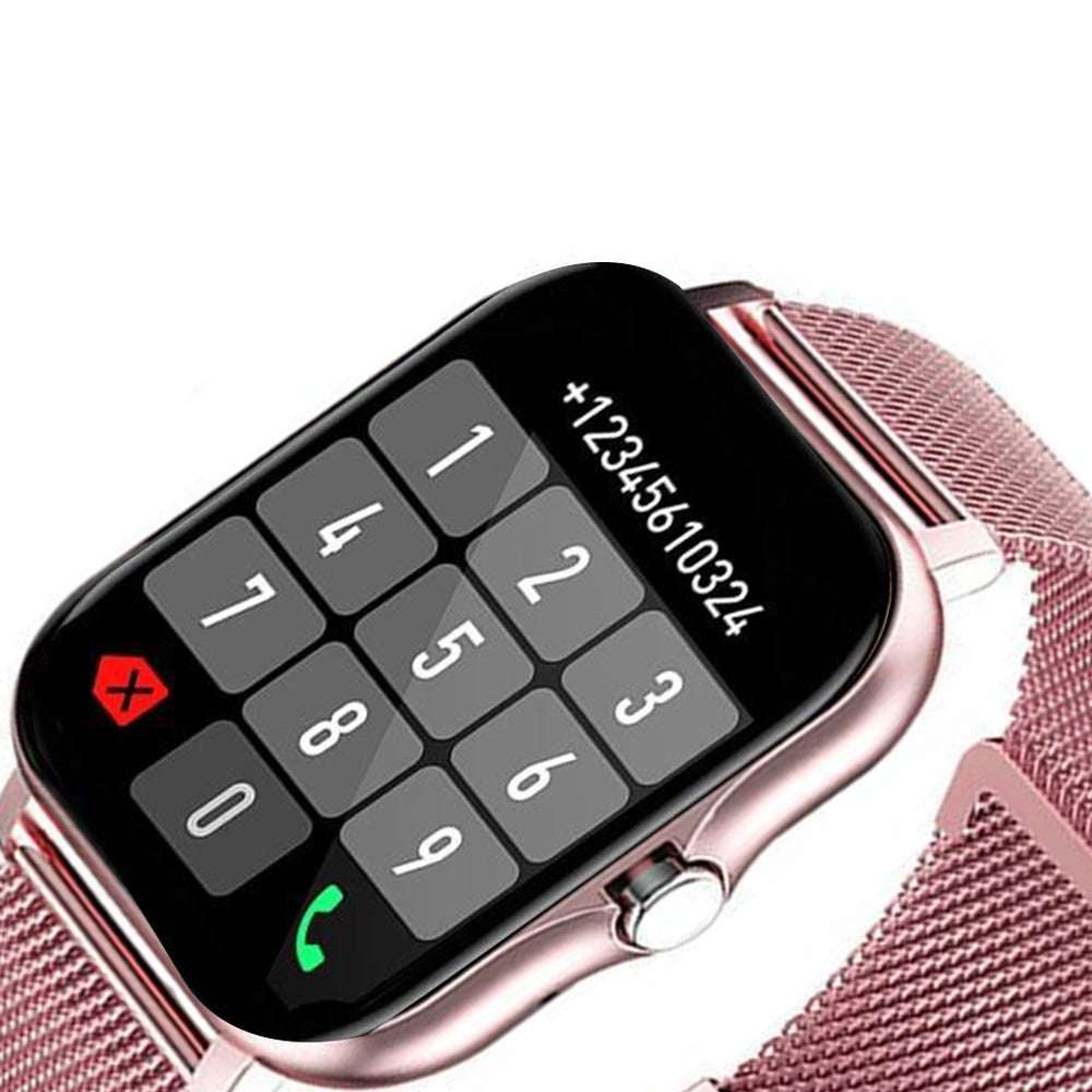 Heart Rate Monitoring Sports Bluetooth Smart Watch with 1 Steel Strap and 1 Silicone Strap