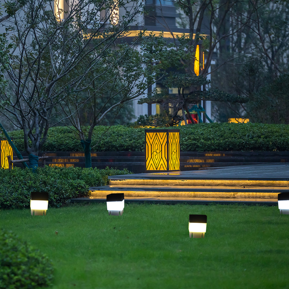 Solar Garden Light Powered Fence Post Cap Lights LED Landscape Outdoor