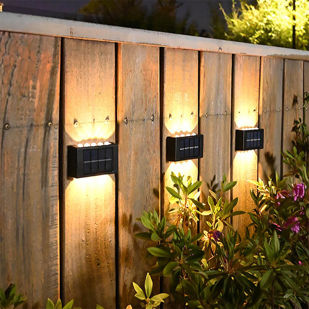 2 Pack 10LED Solar Wall Lights Water-resistant Garden Outdoor Fence Yard