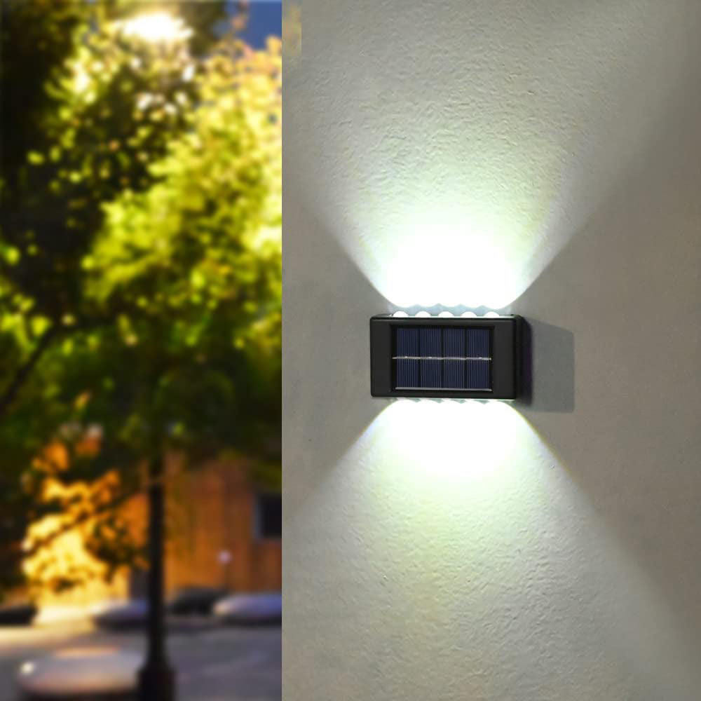 2 Pack 10LED Solar Wall Lights Water-resistant Garden Outdoor Fence Yard