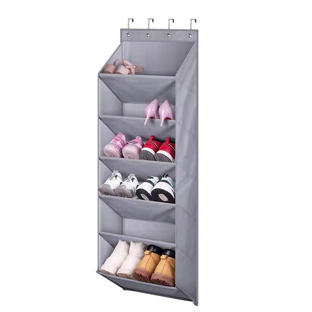 Multi Pockets Door Hanging Shoes Storage Bag with Hooks-6 Layers