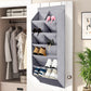 Multi Pockets Door Hanging Shoes Storage Bag with Hooks-9 Grids