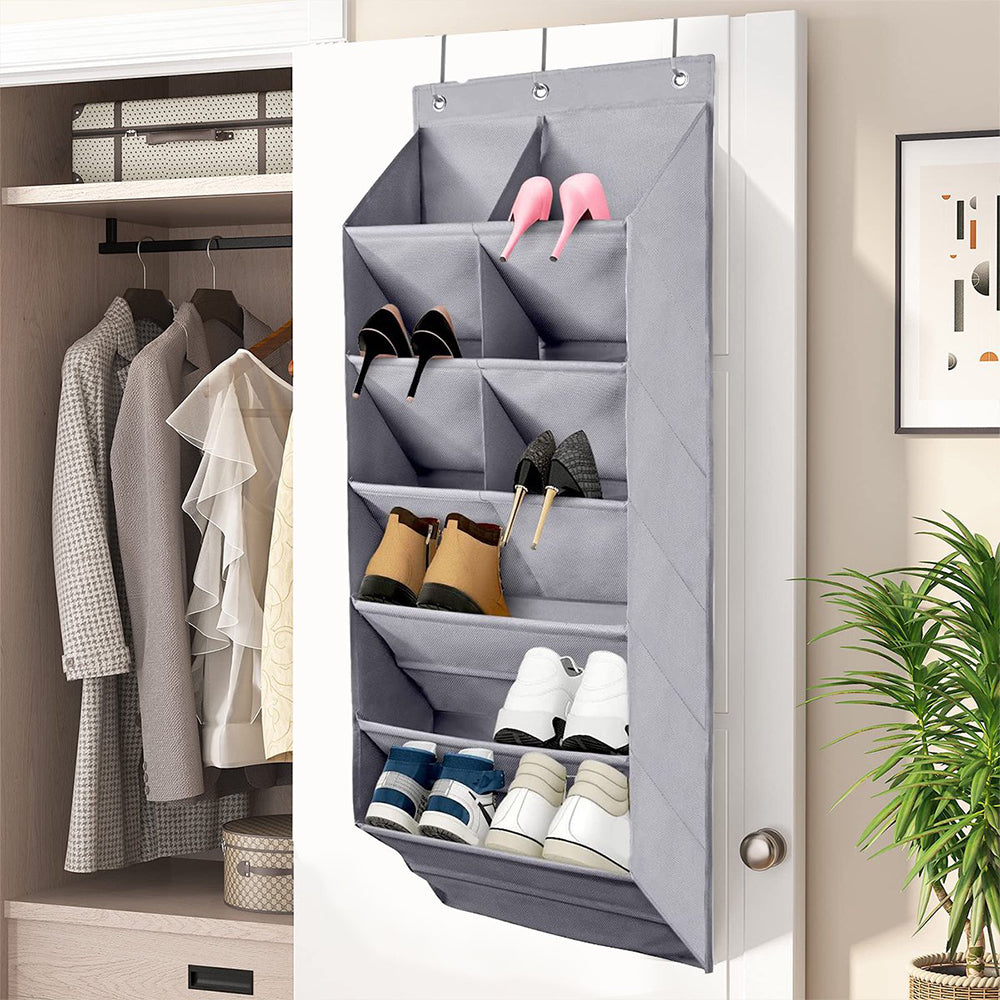 Multi Pockets Door Hanging Shoes Storage Bag with Hooks-9 Grids
