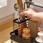 Kitchen Sink Storage Rack with Drain Pan Sponge Cleaning Cloth Holder