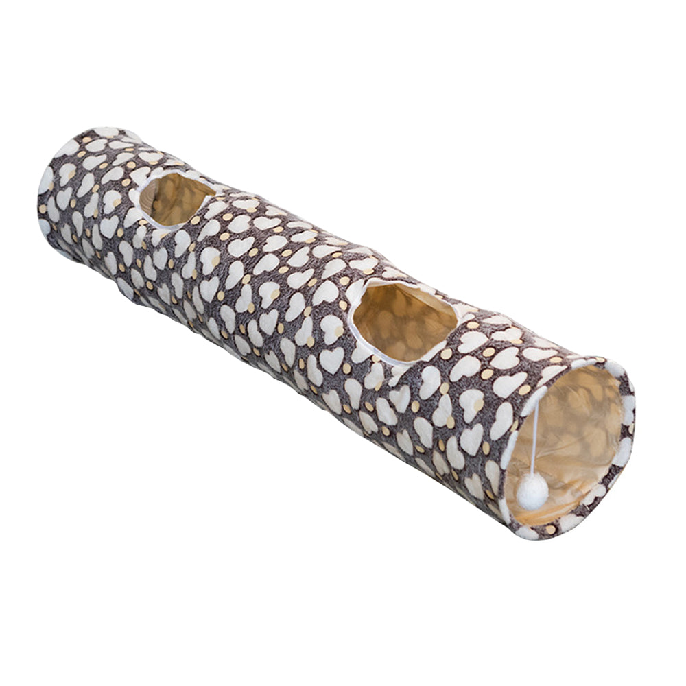 Pet Cat Collapsible Self-Luminous Tunnel Toy with Plush Ball for Small Animals Pets