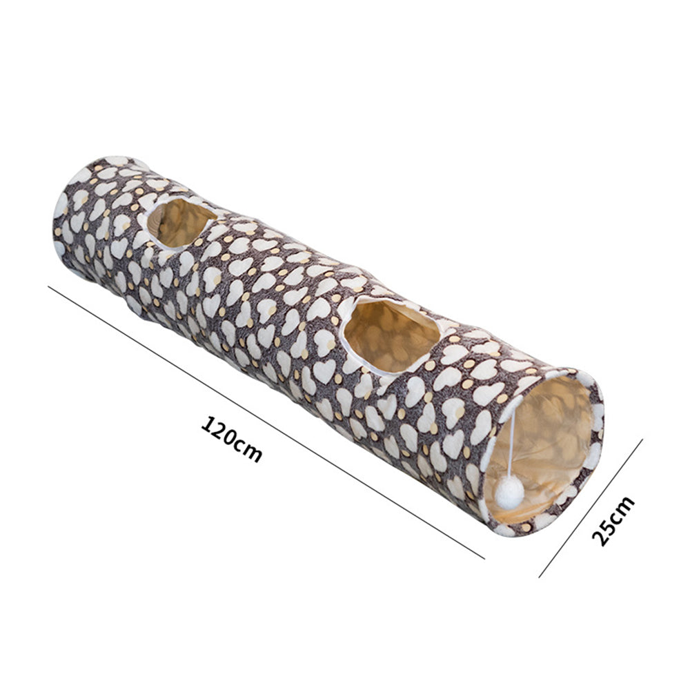 Pet Cat Collapsible Self-Luminous Tunnel Toy with Plush Ball for Small Animals Pets