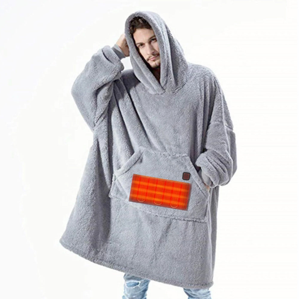 Unisex Heated Hooded Blanket Wearable Blanket Hoodie