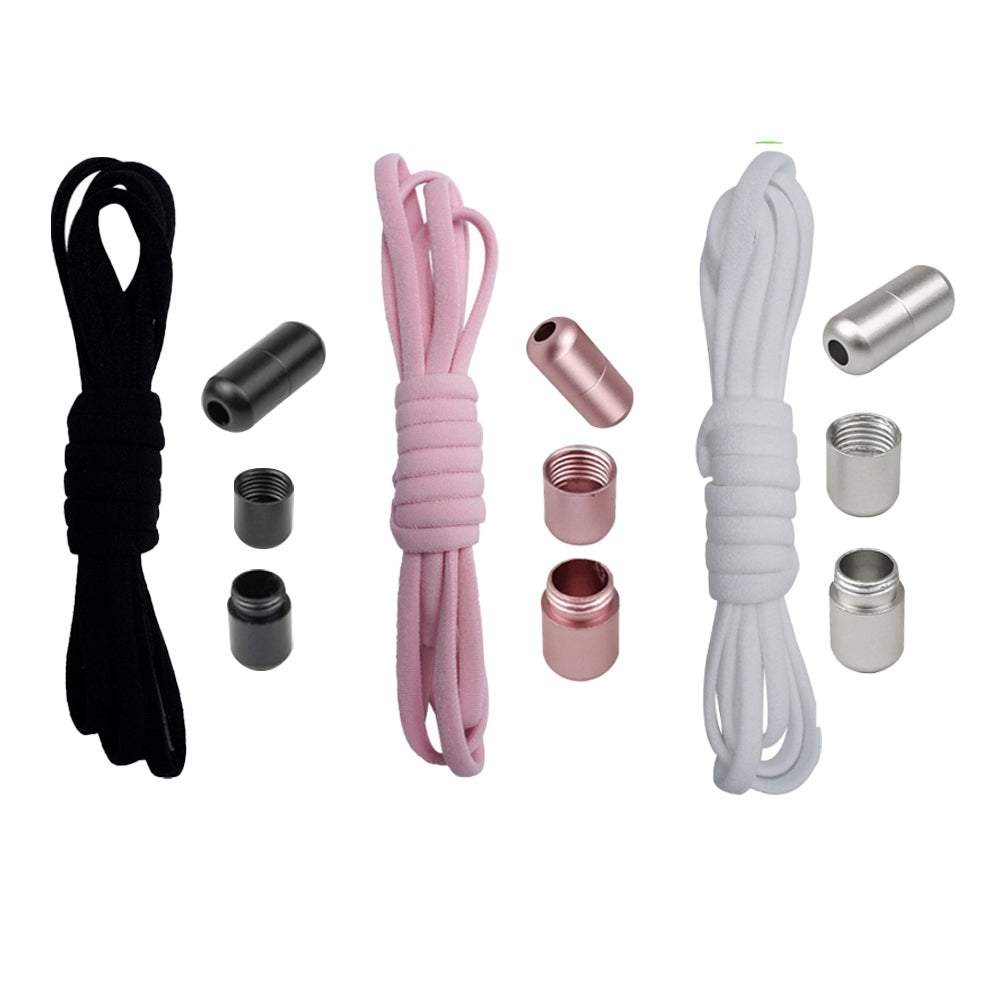 3 Pairs Unisex Elastic No Tie Shoe Laces Screw Shoelaces Lazy Shoe Lace