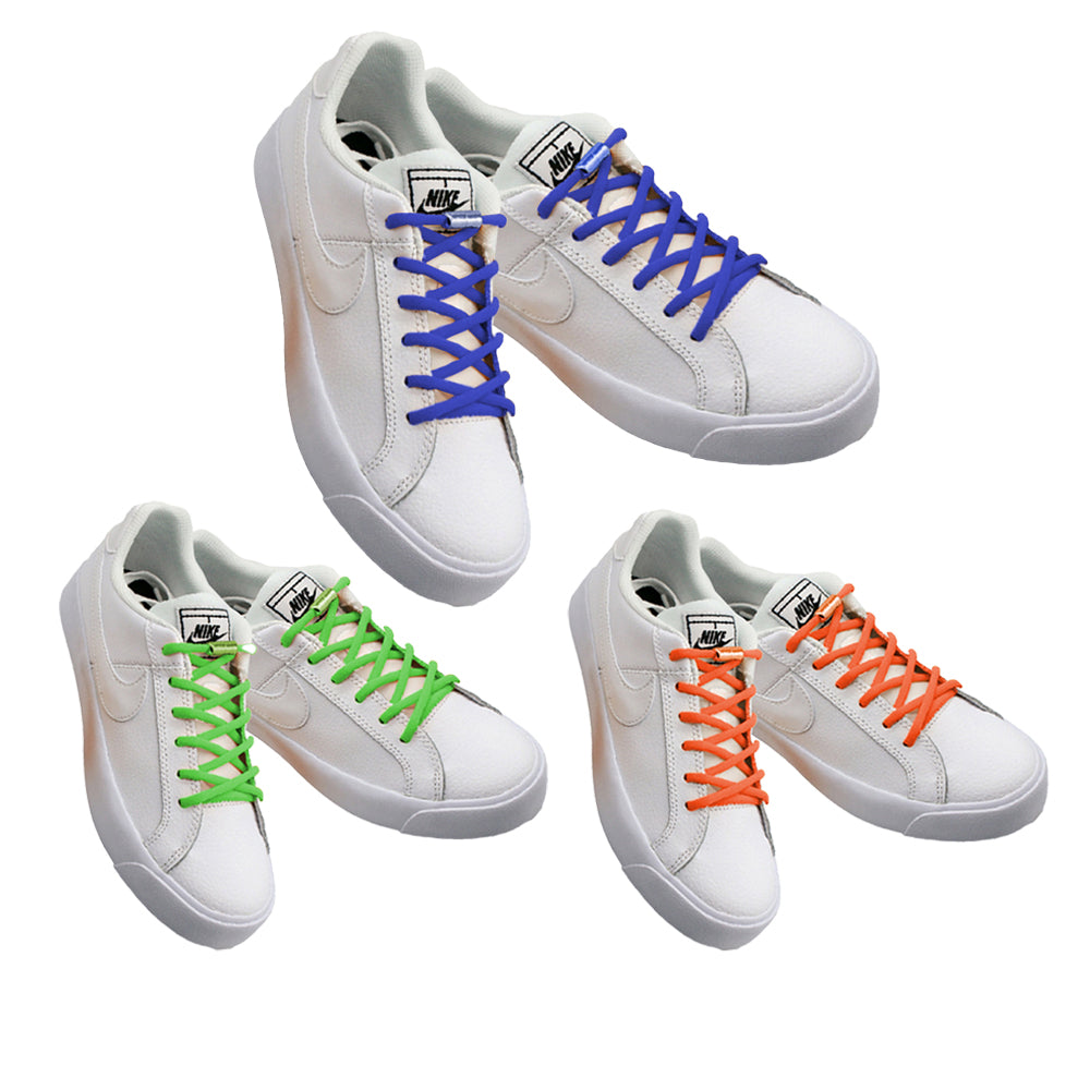 3 Pairs Unisex Elastic No Tie Shoe Laces Screw Shoelaces Lazy Shoe Lace
