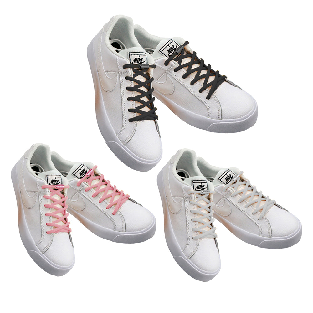 3 Pairs Unisex Elastic No Tie Shoe Laces Screw Shoelaces Lazy Shoe Lace