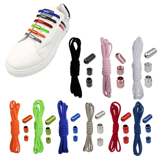 3 Pairs Unisex Elastic No Tie Shoe Laces Screw Shoelaces Lazy Shoe Lace