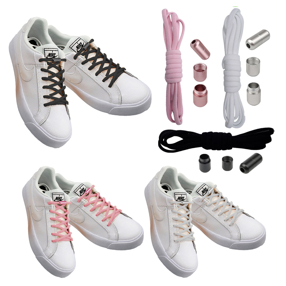 3 Pairs Unisex Elastic No Tie Shoe Laces Screw Shoelaces Lazy Shoe Lace