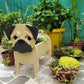 Animal Shaped Dog Shape Planter PVC Garden Decoration Dog Flower Pot-Pug