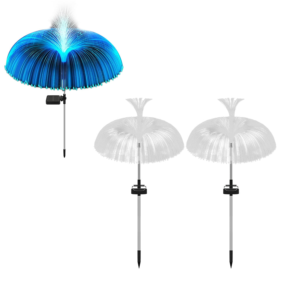 Set of 2Pcs Solar Garden Stake Lights-Jellyfish + Reed