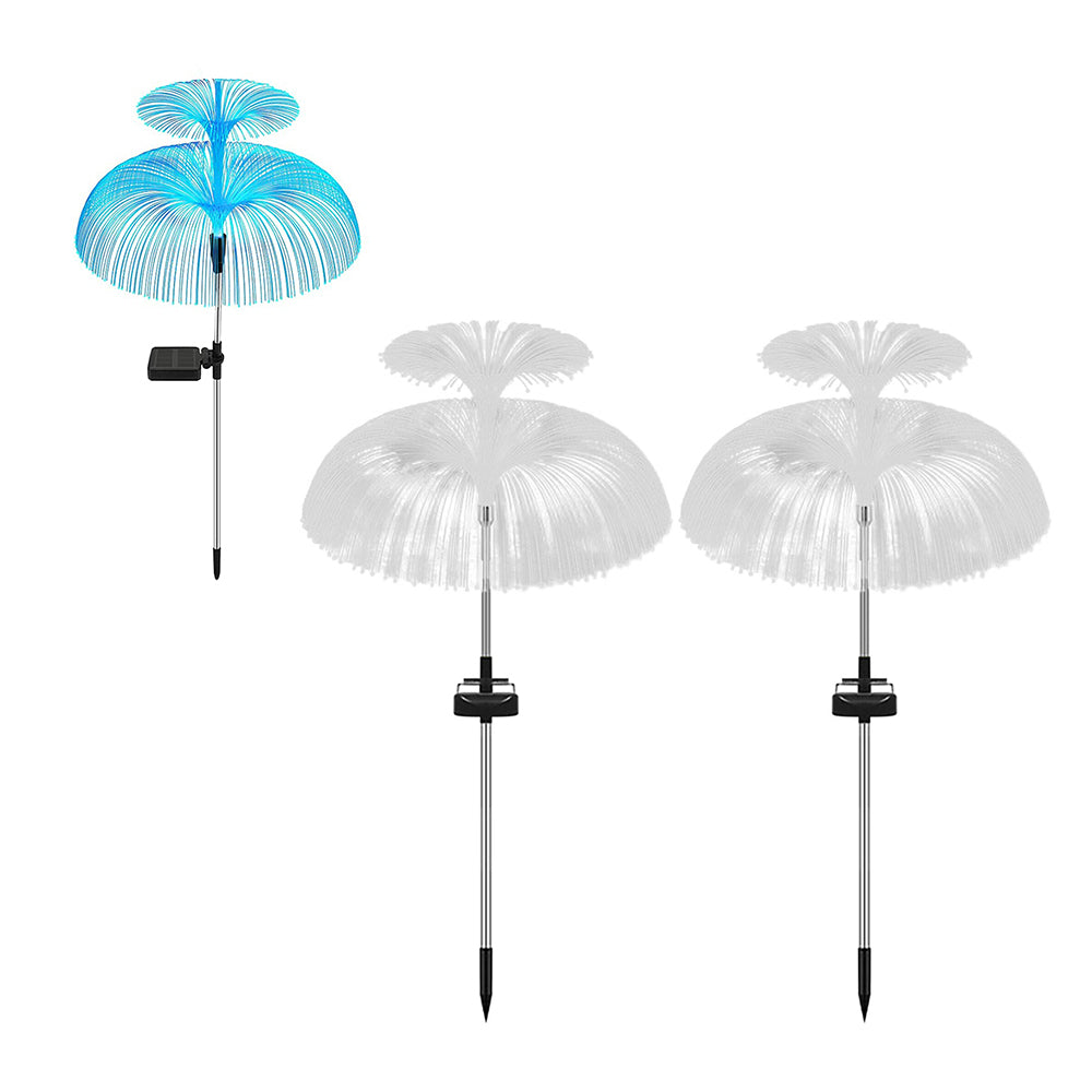 Set of 2Pcs Solar Garden Stake Lights-2-Layer Jellyfish