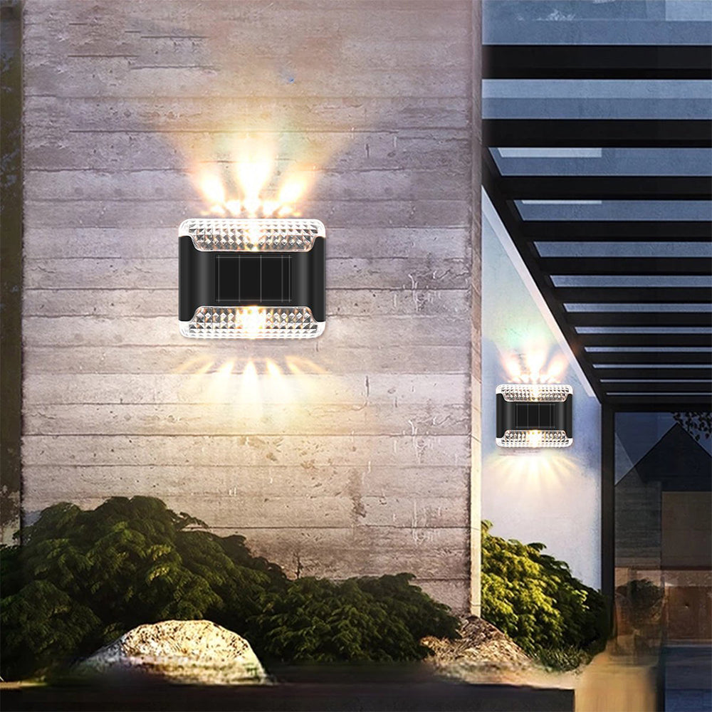 4 Pcs Solar Up and Down LED Wall Light for Backyard