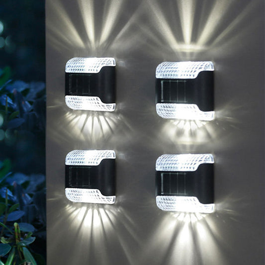 4 Pcs Solar Wall Lamp Outdoor Garden Wall LED Light Up and Down for Backyard