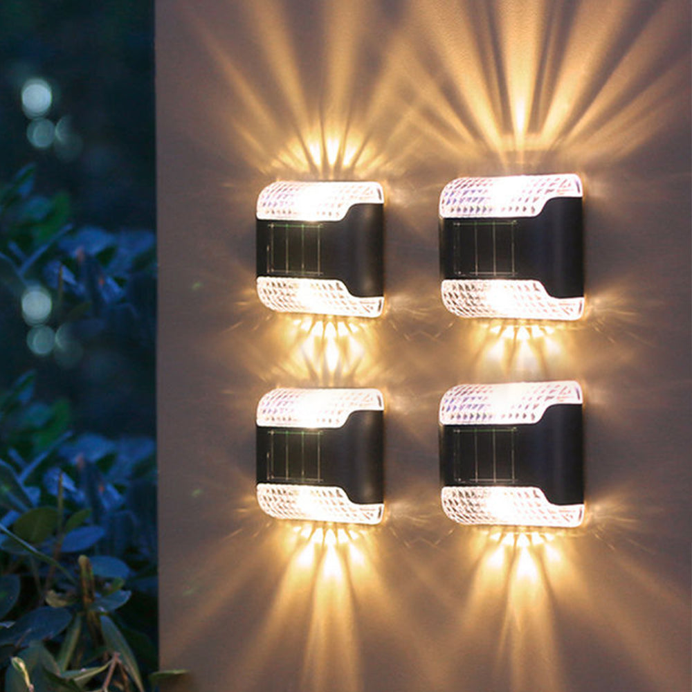 4 Pcs Solar Wall Lamp Outdoor Garden Wall LED Light Up and Down for Backyard