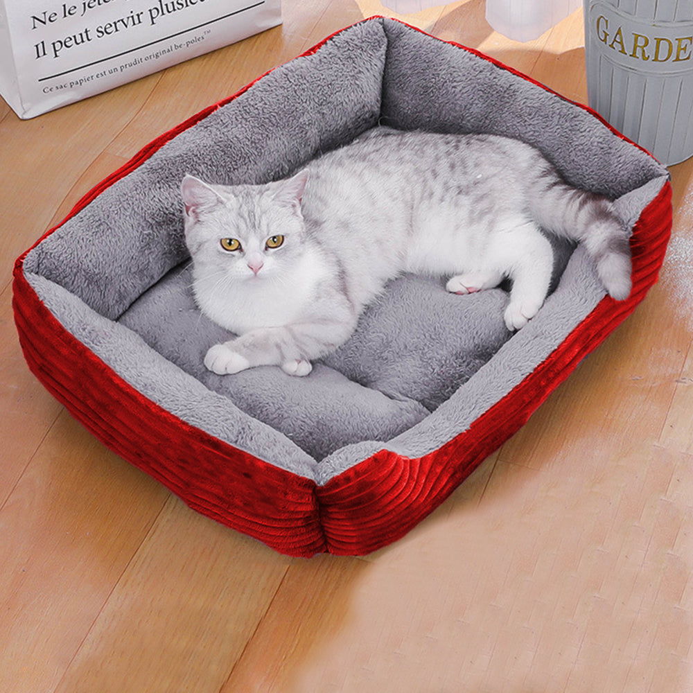 Rectangle Plush Pet Bed Dog Sofa Cozy Puppy Cat Bed
