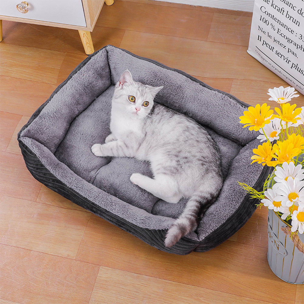 Rectangle Plush Pet Bed Dog Sofa Cozy Puppy Cat Bed