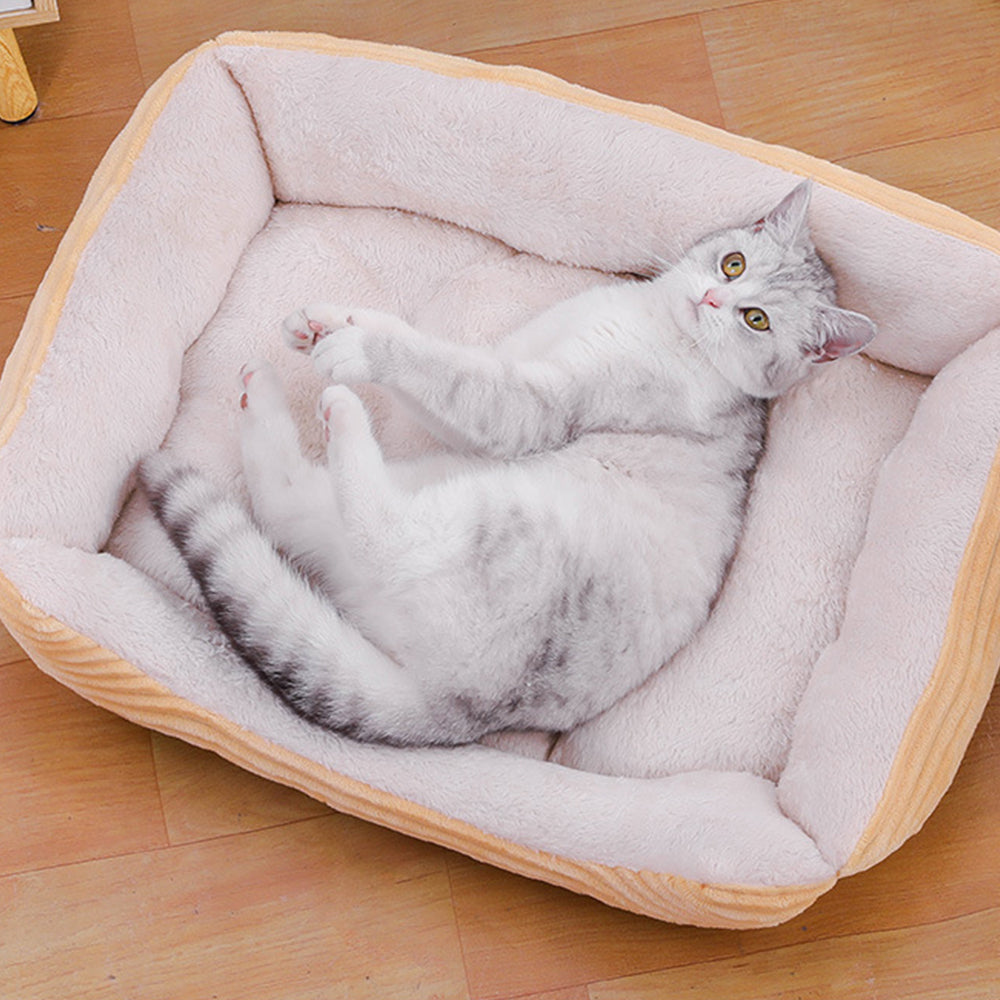 Rectangle Plush Pet Bed Dog Sofa Cozy Puppy Cat Bed