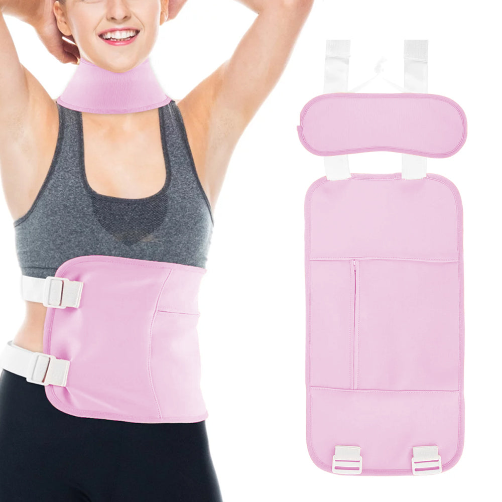 2 Pieces Compress Reusable Castor Oil Wrap Kit for Waist and Neck