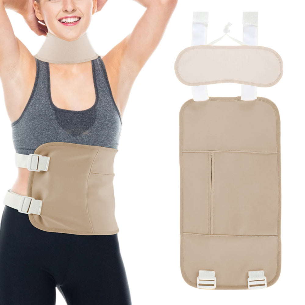 2 Pieces Compress Reusable Castor Oil Wrap Kit for Waist and Neck