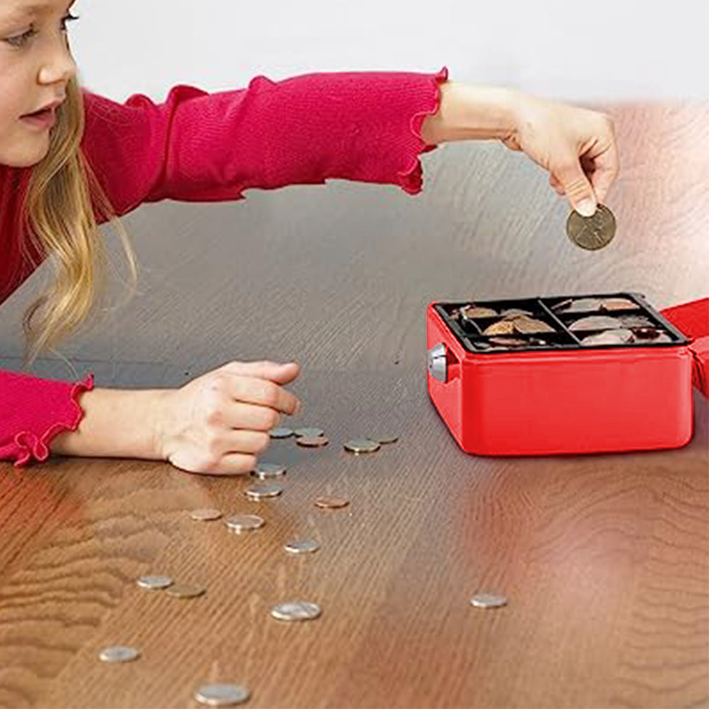Lockable Cash Box Deposit Slot Petty Cash Money Box Security-Key