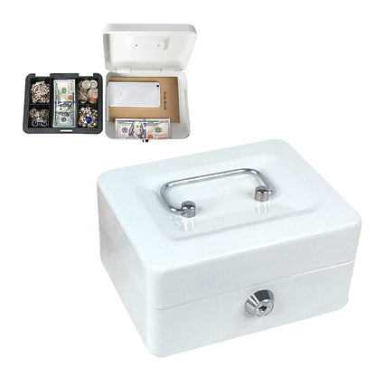 Lockable Cash Box Deposit Slot Petty Cash Money Box Security-Key