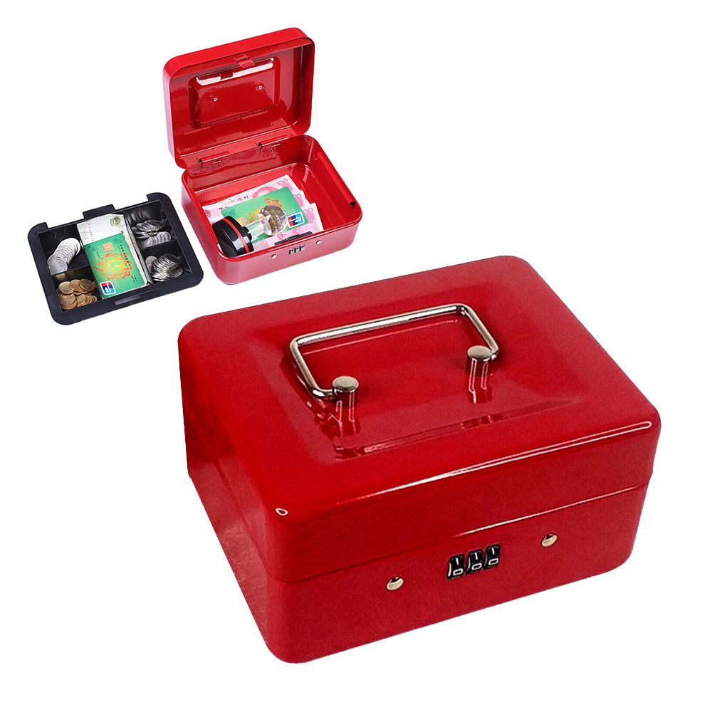 Lockable Cash Box Deposit Slot Petty Cash Money Box Security-Combination Lock