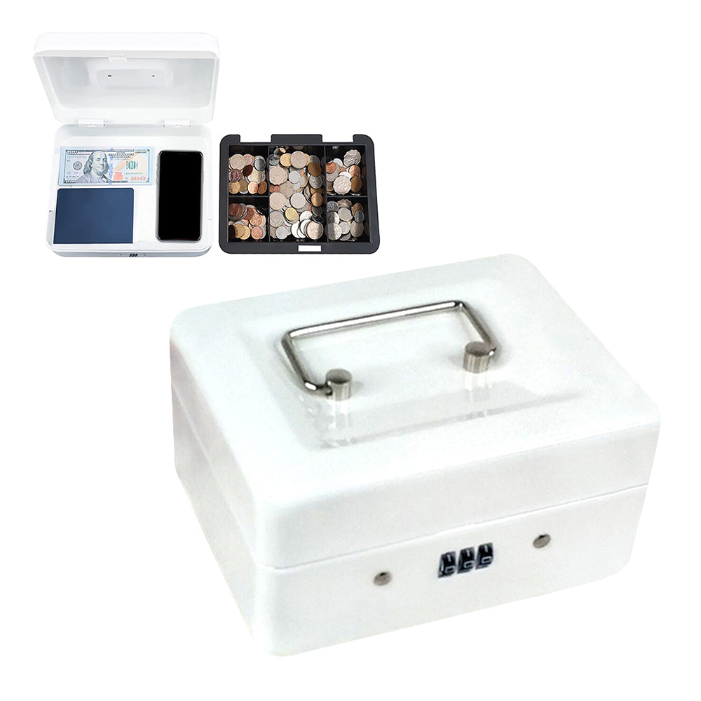 Lockable Cash Box Deposit Slot Petty Cash Money Box Security-Combination Lock