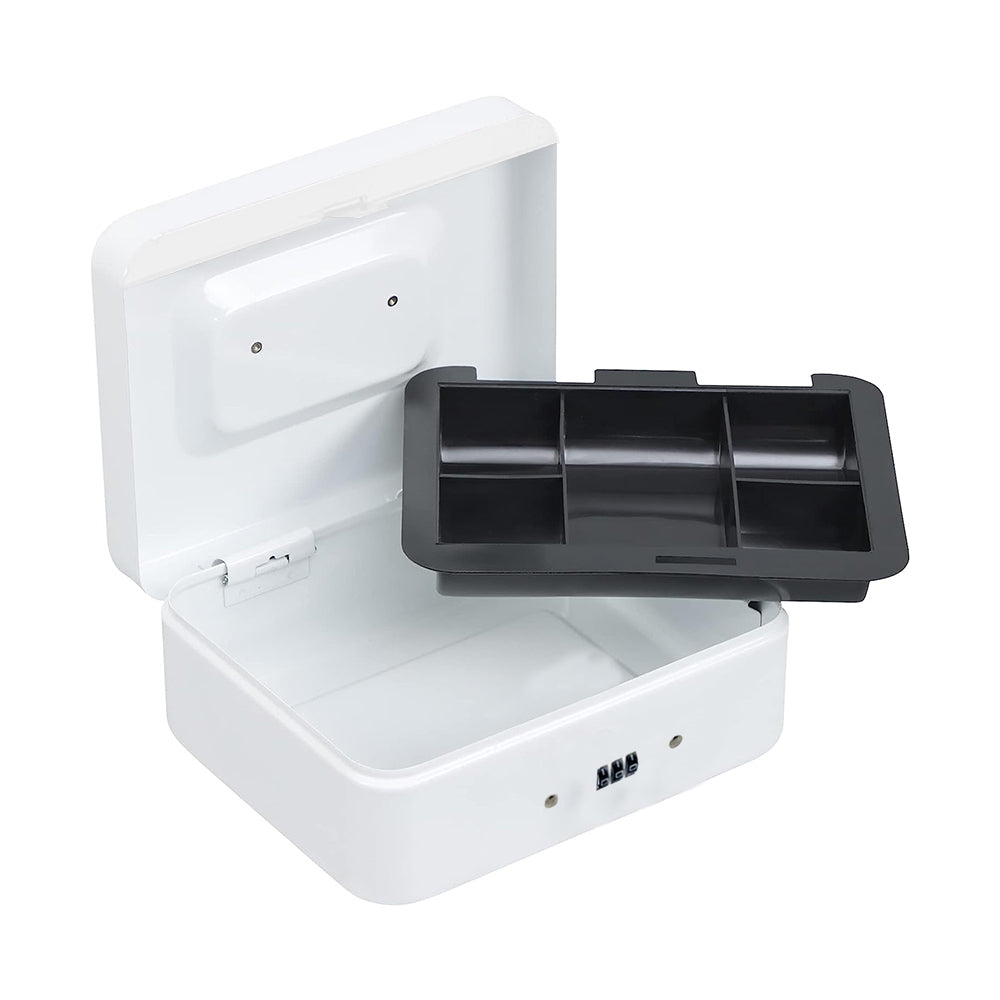 Lockable Cash Box Deposit Slot Petty Cash Money Box Security-Combination Lock