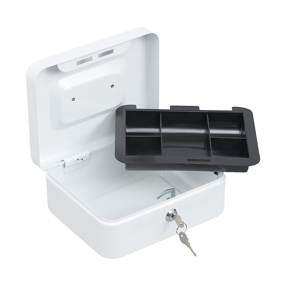 Lockable Cash Box Deposit Slot Petty Cash Money Box Security-Key