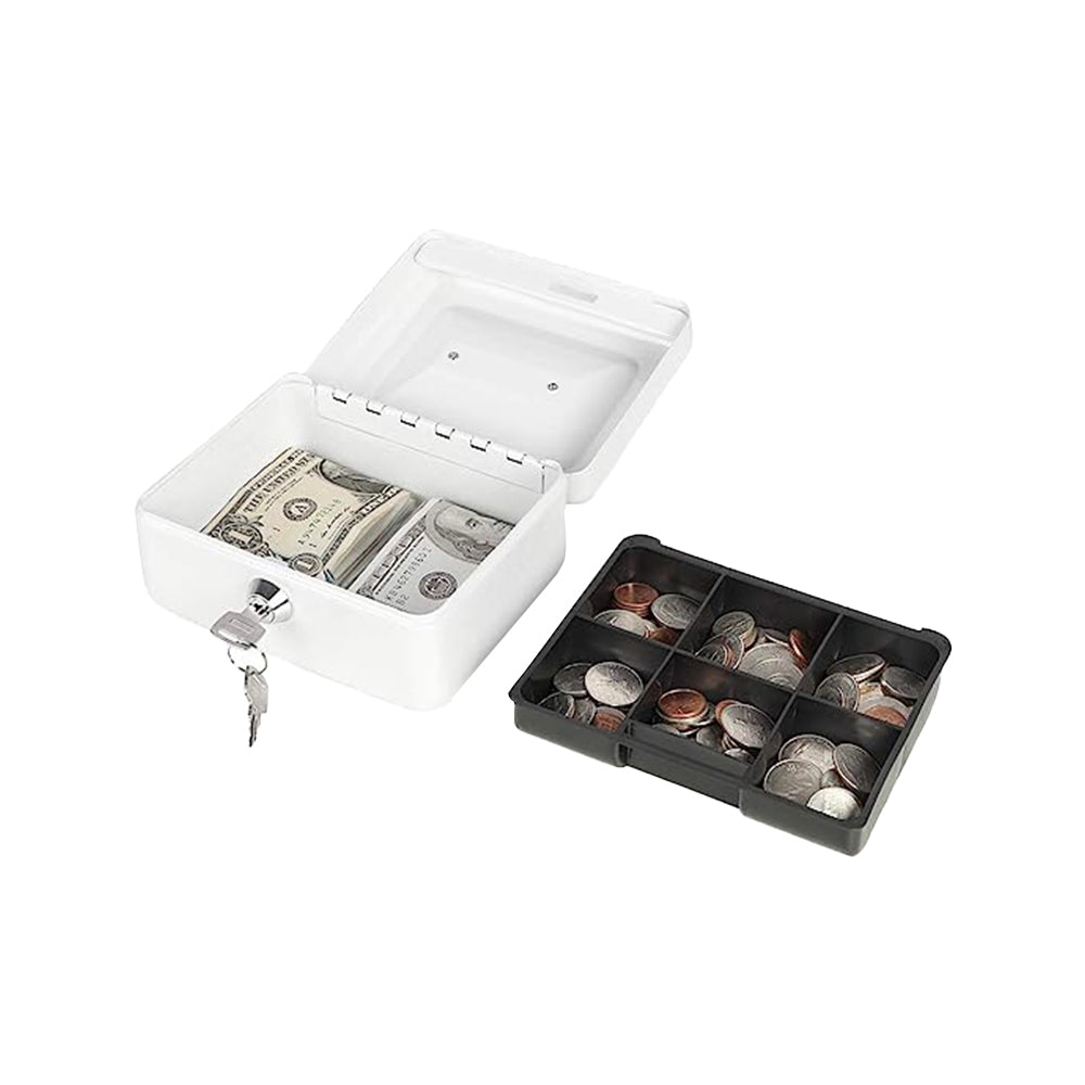 Lockable Cash Box Deposit Slot Petty Cash Money Box Security-Key