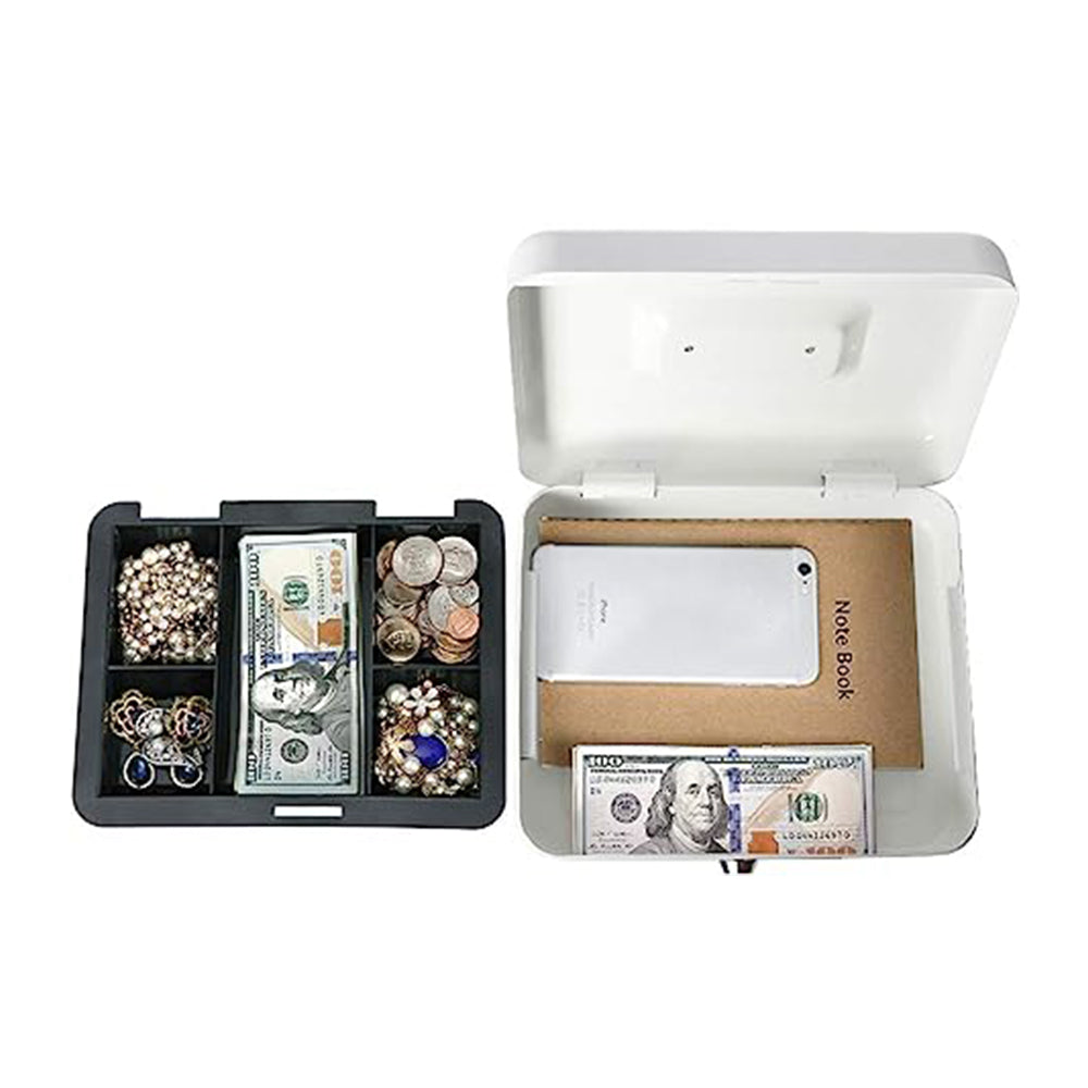 Lockable Cash Box Deposit Slot Petty Cash Money Box Security-Key