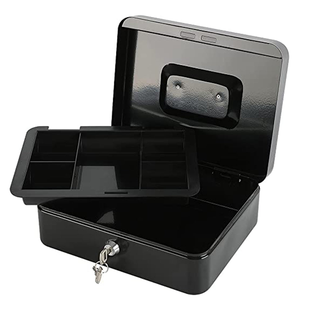 Lockable Cash Box Deposit Slot Petty Cash Money Box Security-Key