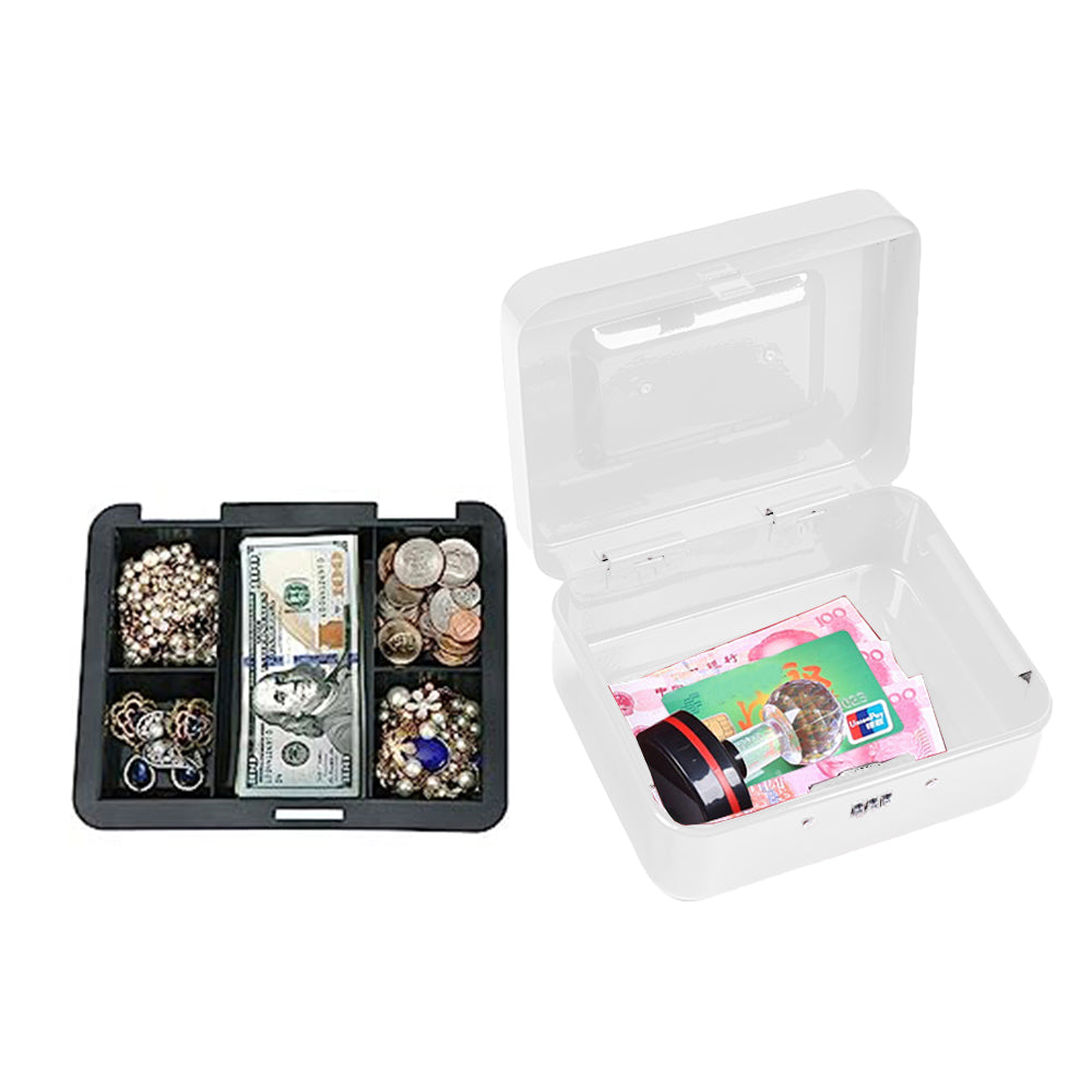 Lockable Cash Box Deposit Slot Petty Cash Money Box Security-Combination Lock