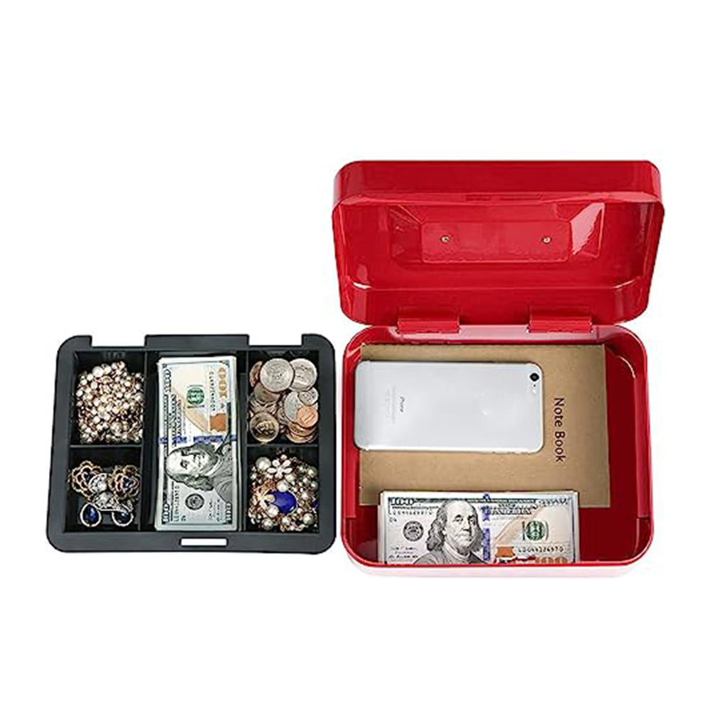 Lockable Cash Box Deposit Slot Petty Cash Money Box Security-Key