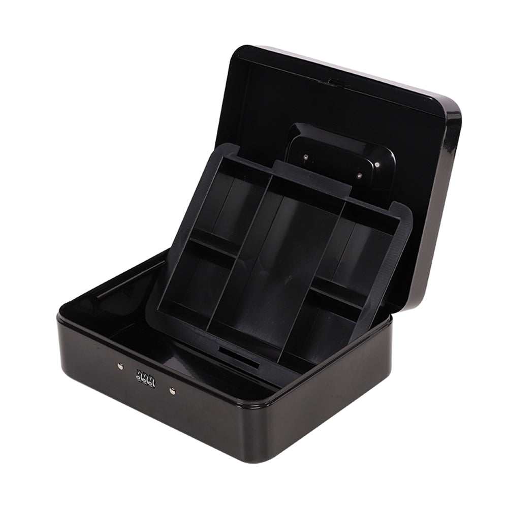 Lockable Cash Box Deposit Slot Petty Cash Money Box Security-Combination Lock