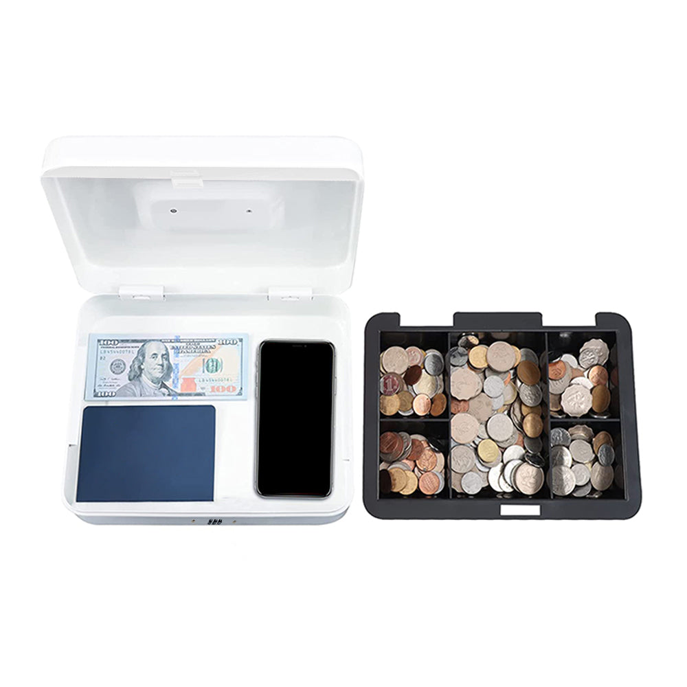 Lockable Cash Box Deposit Slot Petty Cash Money Box Security-Combination Lock