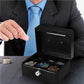 Lockable Cash Box Deposit Slot Petty Cash Money Box Security-Key