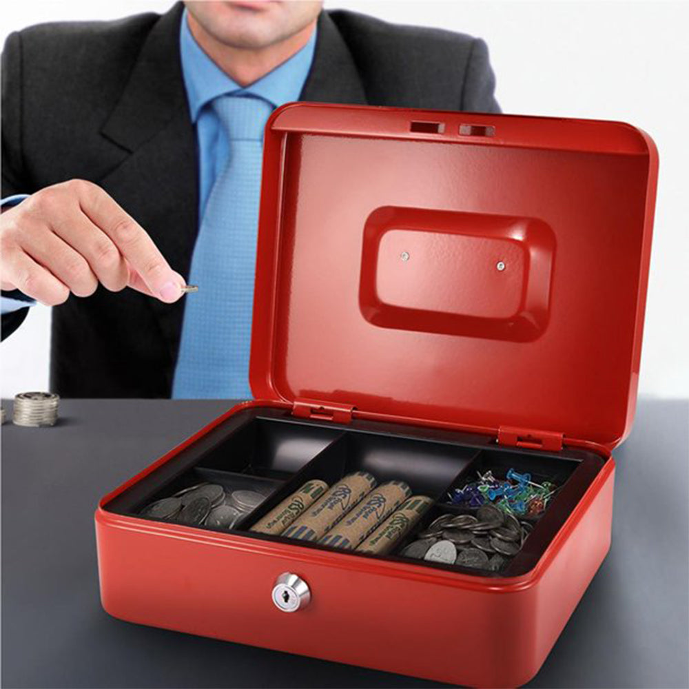 Lockable Cash Box Deposit Slot Petty Cash Money Box Security-Key