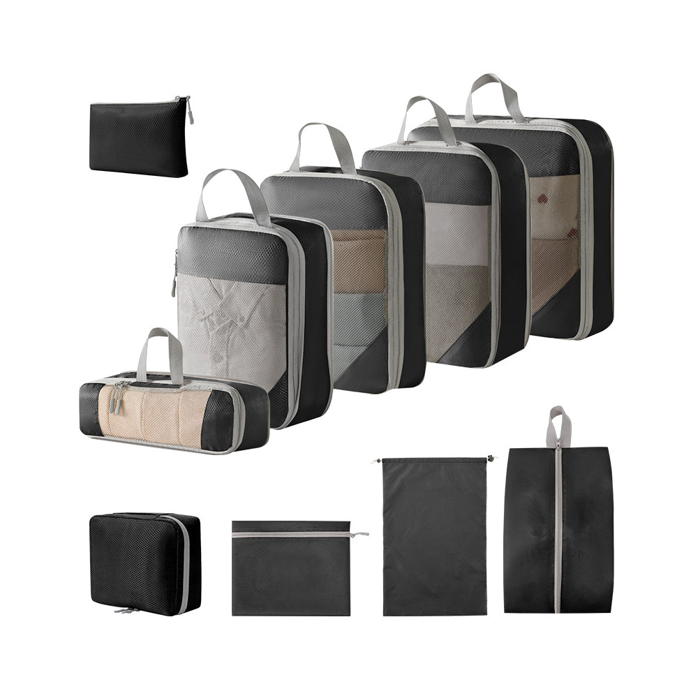 10Pcs Compression Packing Cubes Suitcase Organizer Bag Luggage Storage