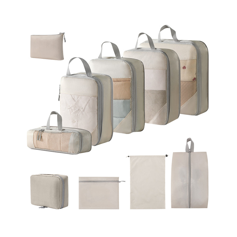 10Pcs Compression Packing Cubes Suitcase Organizer Bag Luggage Storage