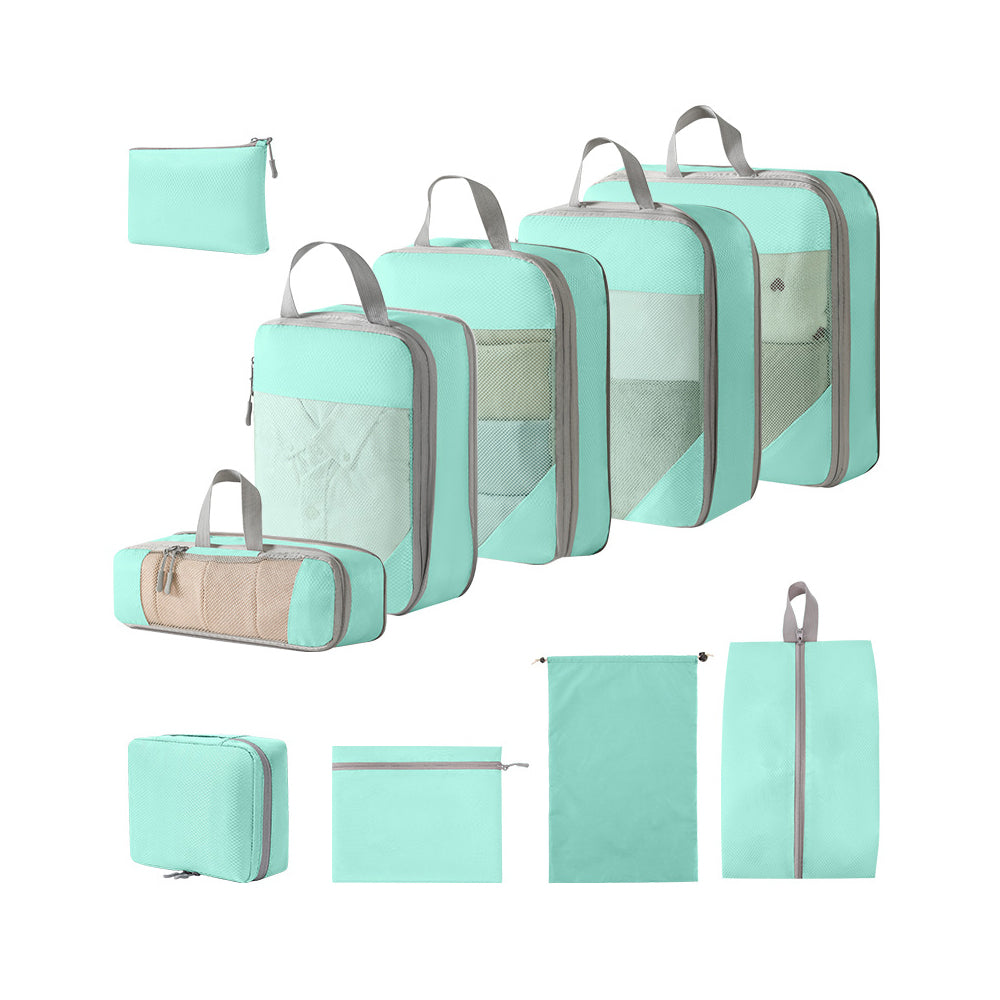 10Pcs Compression Packing Cubes Suitcase Organizer Bag Luggage Storage